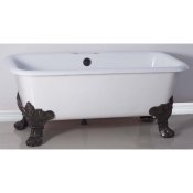 60" Cast Iron Double Ended Rectangle Tub w/ Bear Paw Feet