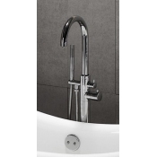 Modern Freestanding Gooseneck Faucet Supply w/Shower Wand