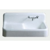42" Cast Iron Farmhouse Apron Sink with Drain Board