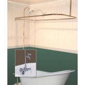 Clawfoot Tub Wall Mount Shower Enclosure Combo w/ Leg Tub Faucet