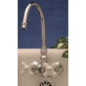 Clawfoot Tub Faucet with Gooseneck Spout w/ Cross Handles