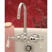 3 Ball Clawfoot Tub Faucet with Gooseneck Spout