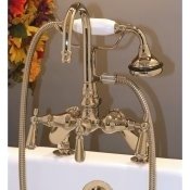 Clawfoot Tub Deckmount Gooseneck Faucet w/ Hand-held shower