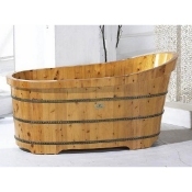 57" Wooden Slipper Bathtub