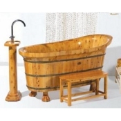 59" Wooden Slipper Bathtub w/ Feet