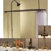 Clawfoot Tub Deckmount Shower Enclosure Combo w/Faucet Option -Oil Rubbed Bronze