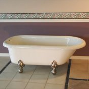 60" Acrylic Rolled Rim Clawfoot Tub
