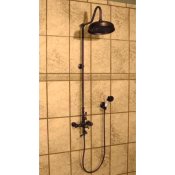 Exposed Wall Mount Thermostatic Shower w/Rain Shower Head & Handheld unit -SH685