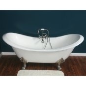 71" Cast Iron Double Ended Slipper Clawfoot Tub w/Lions Feet