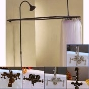 Clawfoot Tub Shower Enclosure Combo w/ Faucet Option -Oil Rubbed Bronze