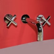 Wall Mounted Bathroom Sink Faucet with Cross Handles - CP-SH005
