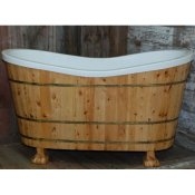 60" Wood & Acrylic Dual End Bathtub