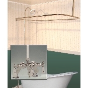 Clawfoot Tub Deckmount Shower Enclosure Combo w/ Small Spout Faucet