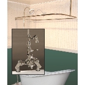Deckmount Clawfoot Tub Shower Enclosure Combo w/ Thermostatic Faucet