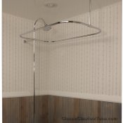 Clawfoot Tub Rectangle Shower Enclosure with Riser & Braces / No Faucet