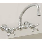 Wall Mount Arched Kitchen Faucet with Cross Handles- STR-P0836