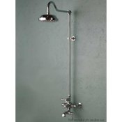 Exposed Wall Mount Thermostatic Control Tub Filler and Rain Shower