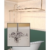 Clawfoot Tub Wall Mount Shower Enclosure Combo w/ Small Spout Faucet