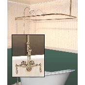 Clawfoot Tub Wall Mount Shower Enclosure Combo w/ Leg Tub Faucet
