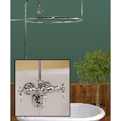 Clawfoot Tub Wall Mount Round Shower Enclosure Combo w/ Small Spout Faucet