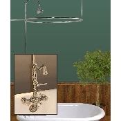 Clawfoot Tub Wall Mount Round Shower Enclosure Combo w/ Thermostatic Faucet
