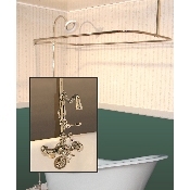 Clawfoot Tub Wall Mount Shower Enclosure Combo w/ Thermostatic Faucet