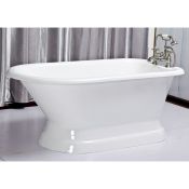57" Rolled Rim Cast Iron Pedestal Tub