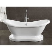 69" Acrylic Double Ended Slipper Pedestal Tub