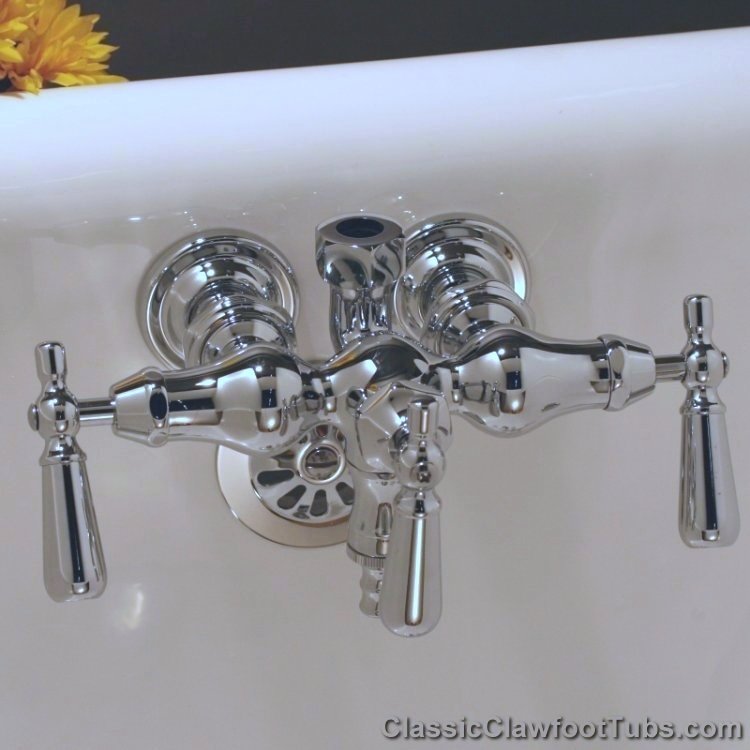 Clawfoot Tub Small Spout Faucet w/ Hand-held shower