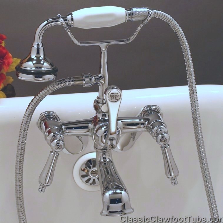 Clawfoot Tub British Telephone Faucet W Hand Held Shower