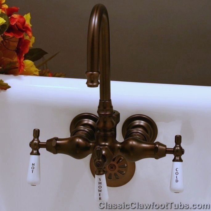 Clawfoot Tub Gooseneck Faucet W Diverter Classic Clawfoot Tub