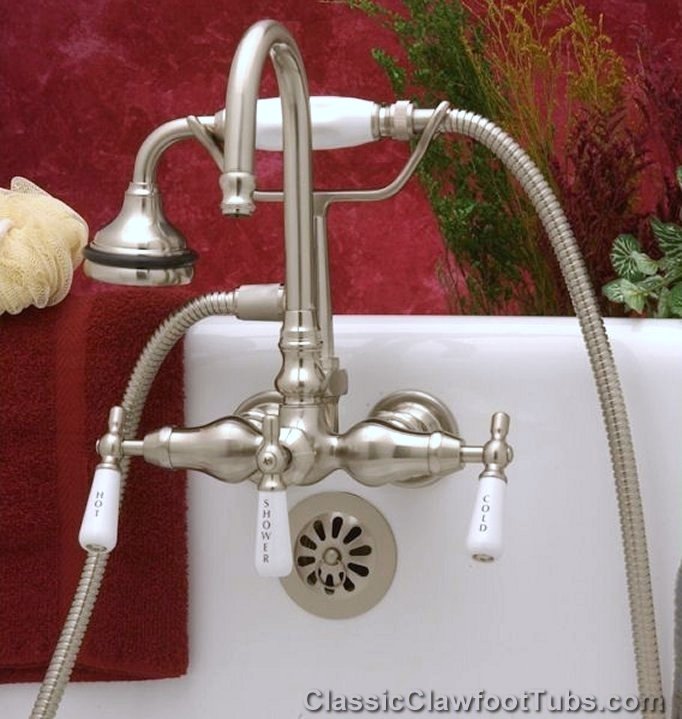 Clawfoot Tub Gooseneck Faucet W Hand Held Shower Classic