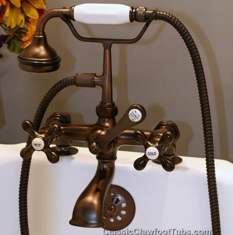 Clawfoot Tub Deckmount British Telephone Faucet W Hand Held