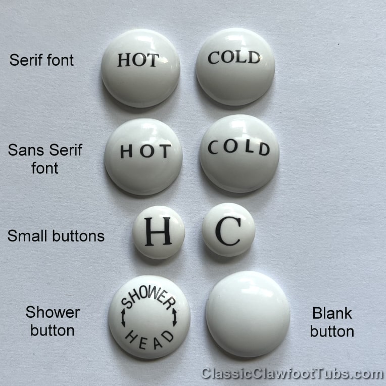 Center Hot/Cold Button Replacements for Faucet Cross Handles 