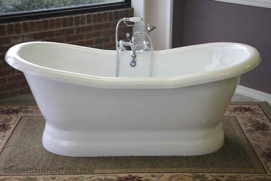 68" Acrylic Double Ended Slipper Pedestal Tub | Classic 