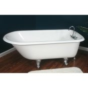 61" Rolled Rim Cast Iron Clawfoot Tub