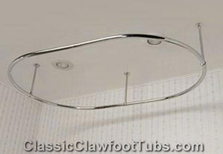 Clawfoot Tub Oval Shower Enclosure Ring, Shower Enclosure For Clawfoot Bathtub