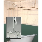 Clawfoot Tub Deckmount Shower Enclosure Combo w/Gooseneck faucet